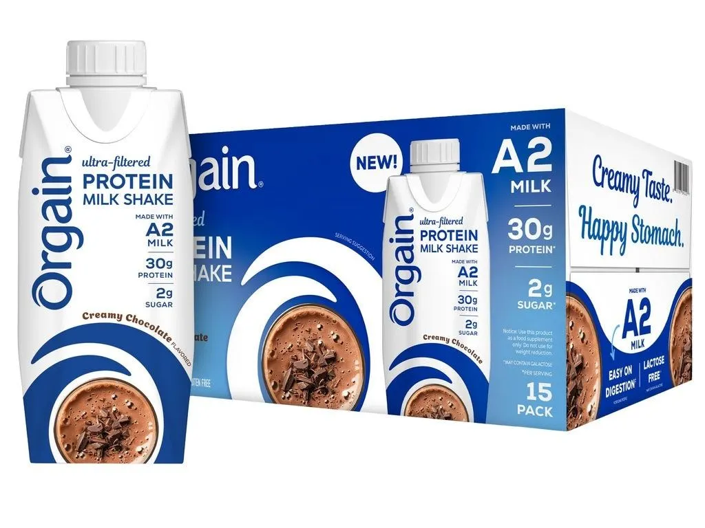 Orgain 30g Ultra Filtered A2 Milk Protein Shake, Chocolate - 15-Pack - MSRP $31.99 - SEE LINK