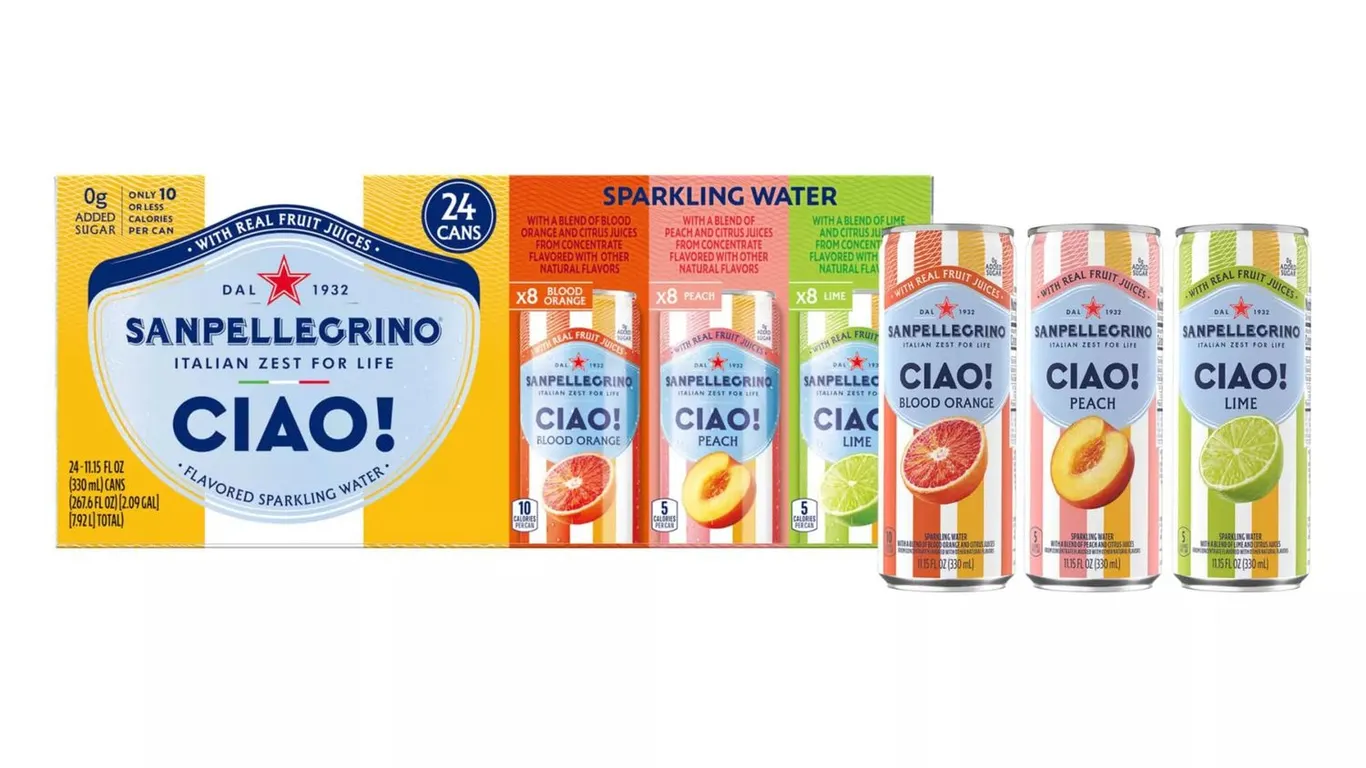 San Pellegrino Ciao Blood Orange, Peach, and Lime Italian Sparkling Drinks - 24-Pack - MSRP $16.99 - SEE LINK