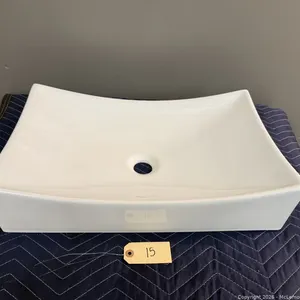 White Rectangular Vessel Sink