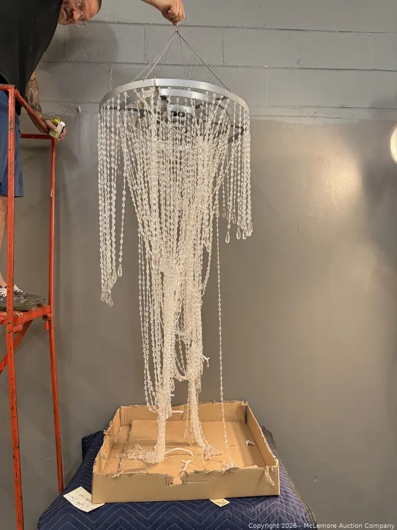 Spiral Hanging-Bead Chandelier