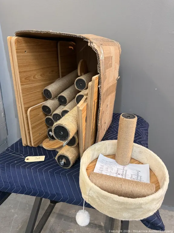 Cat Tree Components with Scratching Posts and Perch