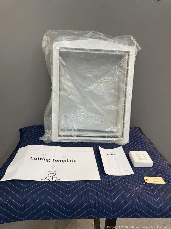 White Pet Door with Installation Template
