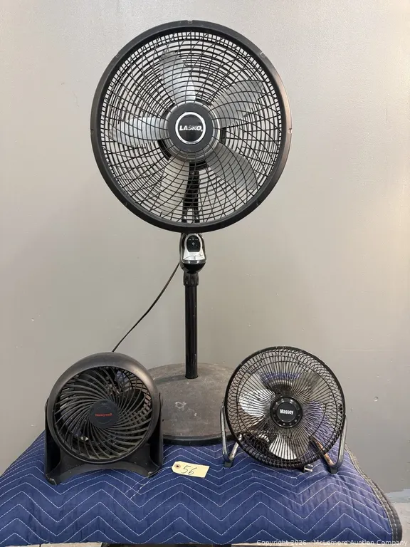 Lasko Pedestal Fan and Two Table Fans