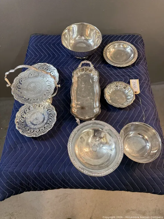 Metal Serving Bowls, Trays and Tiered Stand