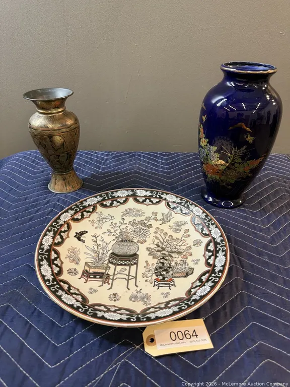 Decorative Plate and Two Vases