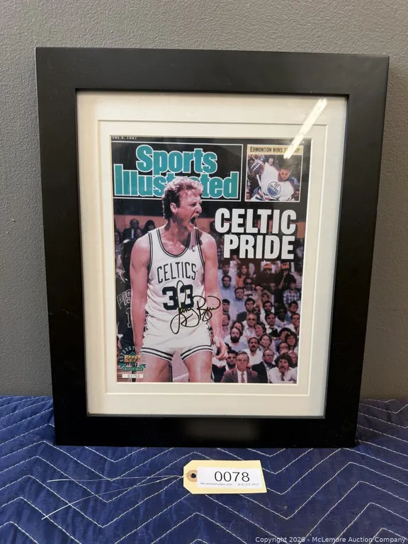 Framed Larry Bird Sports Illustrated Cover Display