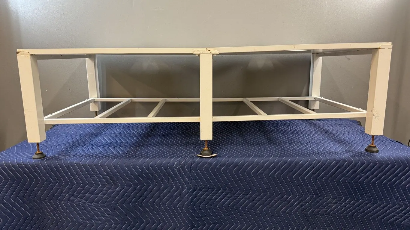 White Rolling Metal Equipment Stand