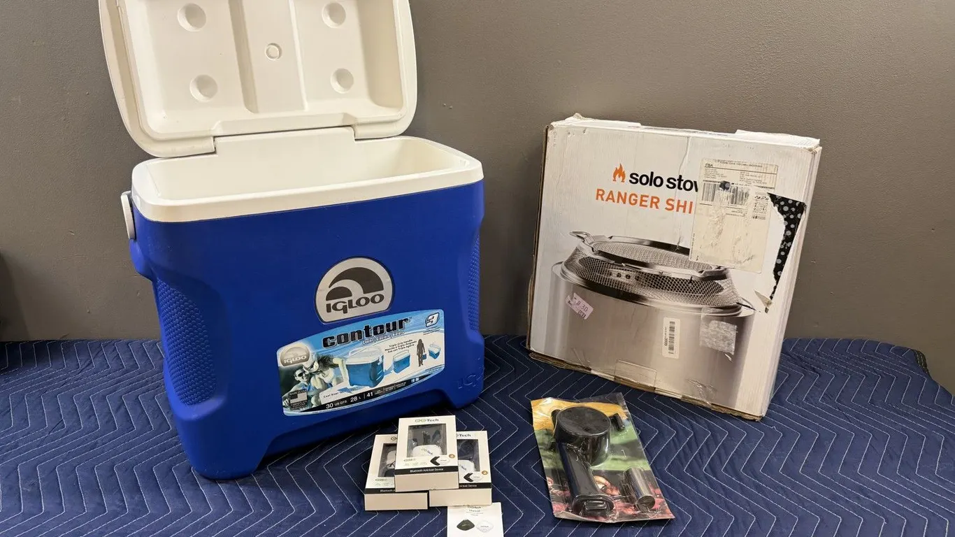 Igloo Cooler, Solo Stove Ranger Shield and Outdoor Accessories