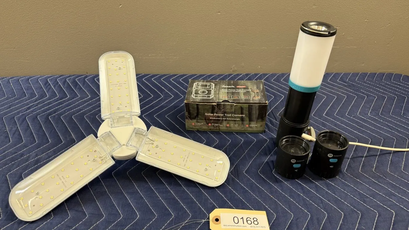 Assark Trail Camera, LED Light and Motorola Lantern Set