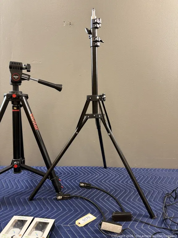 Camera Tripod, Light Stand, Littlite Lamps and Bluetooth Trackers