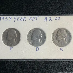 1953 Nickel Set - Denver, Philadelphia, and San Francisco