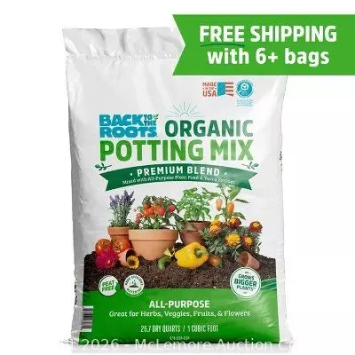 Back to the Roots 25.7qt Organic Potting Mix Premium Blend All Purpose: Soil for Flowers & House Plants, Peat-Free - MSRP $7.99 - SEE LINK