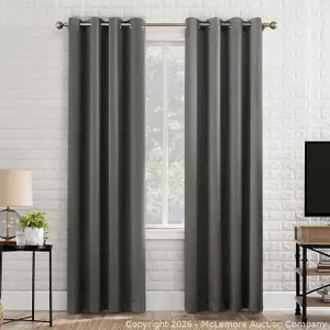 Sun Zero Broderick Theater-Grade Blackout Curtains - Gray - 1 Pair - 100" x 96" - MSRP $44.99 - SEE LINK