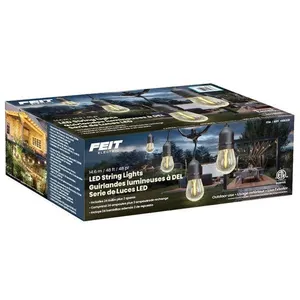 (OUT OF BOX) Feit 48' Connectable Heavy-Duty LED String Light, Black - MSRP $32.99 - SEE LINK