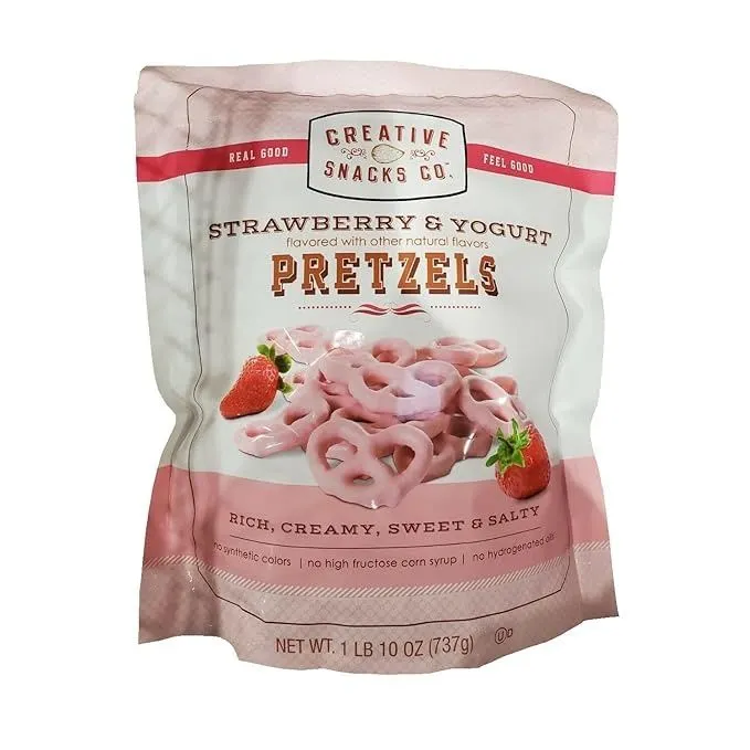 (BBD 09/26) Creative Snacks Strawberry Pretzels, 26 oz. - MSRP $9.99