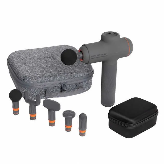 (OUT OF BOX) Sharper Image Power Percussion Deep Tissue Massager - 6 Different Speed Settings, 6 Attachments, - MSRP $79 - SEE LINK