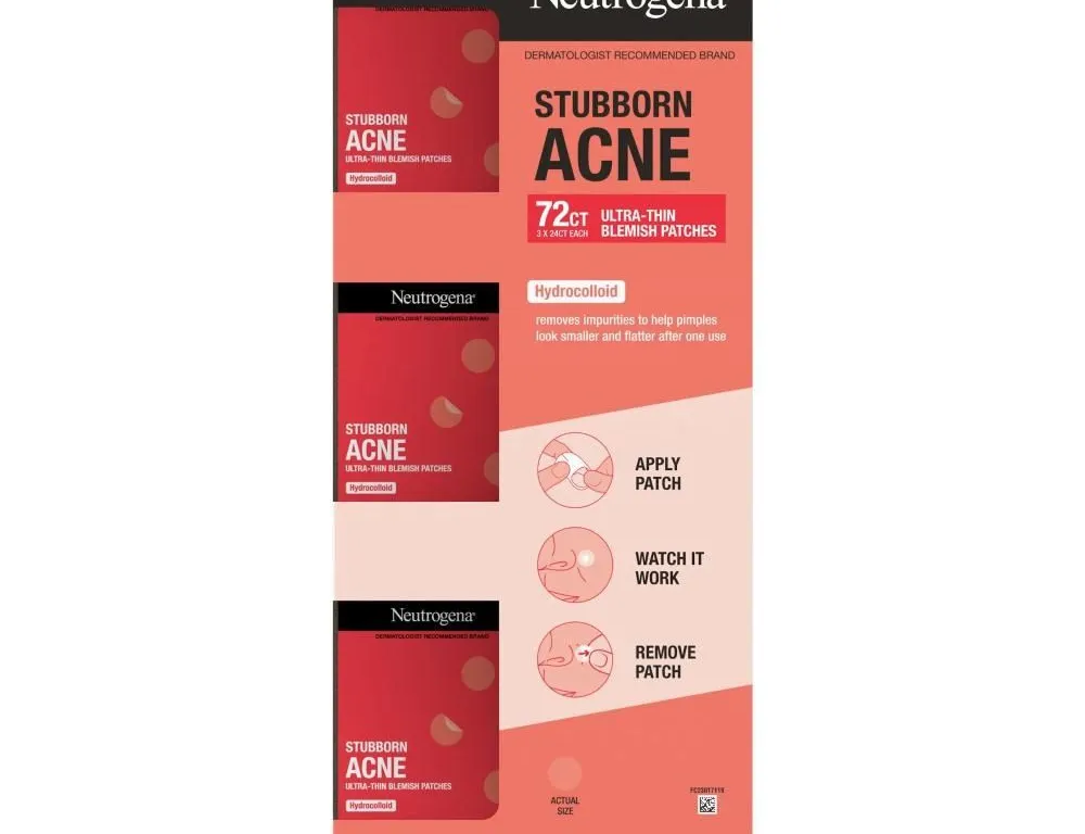 Neutrogena Stubborn Acne Ultra-Thin Blemish Patches, 72 count - MSRP $18.79 - SEE LINK