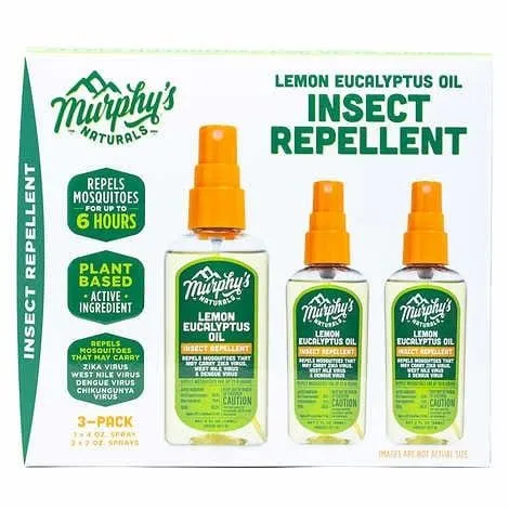 Murphy's Naturals Insect Repellent Spray Lemon Eucalyptus Oil - 3-Pack - MSRP $16.99