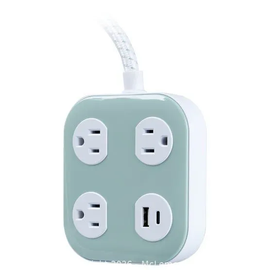 UltraPro Elite Charging Station w/USB-C and USB-A 6' Outlet Extension Cord, Green - 2-Pack - MSRP $44.99 - SEE LINK