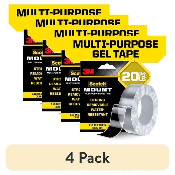 (4 pack) Scotch-Mount Multipurpose Gel Tape, Clear - MSRP $9.24 - SEE LINK