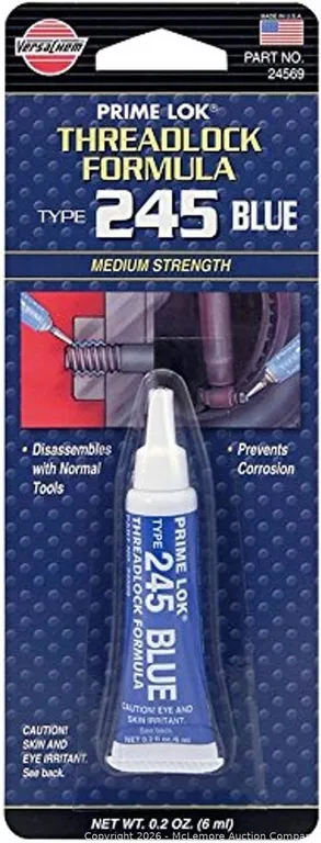 Versachem 24569 Medium Blue Thread Locker - 6 ml - MSRP $10.88 - SEE LINK