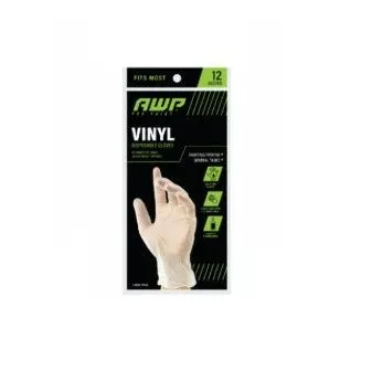 (Brand New) AWP Pro Paint Disposable Painting Gloves, Clear Vinyl - 12-Count - MSRP $3.99