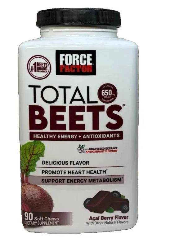 Force Factor Total Beets Chews for Healthy Blood Pressure - 90-Count - MSRP $21.99
