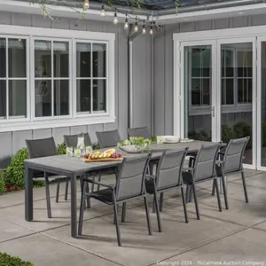 SunVilla Dark Forest 9-piece Expanding Outdoor Dining Set with Stacking Chairs - MSRP $1,879.99 - SEE LINK