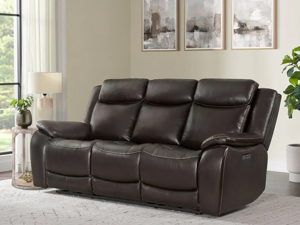 (Store Display) Harvey Leather Power Reclining Sofa with Power Headrests, Brown - MSRP $1,299.99 - SEE LINK