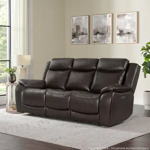 (Store Display) Harvey Leather Power Reclining Sofa with Power Headrests, Brown - MSRP $1,299.99 - SEE LINK