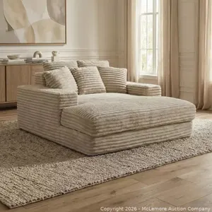(Store Display) Sealy Snug Corduroy Foam Chaise Lounge - Beige - MSRP $799.99 - SEE LINK