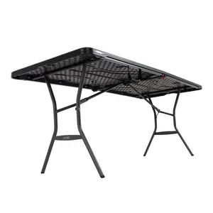 Lifetime 6-Foot Rectangle Fold-in-Half Folding Table, Black - MSRP $99.99