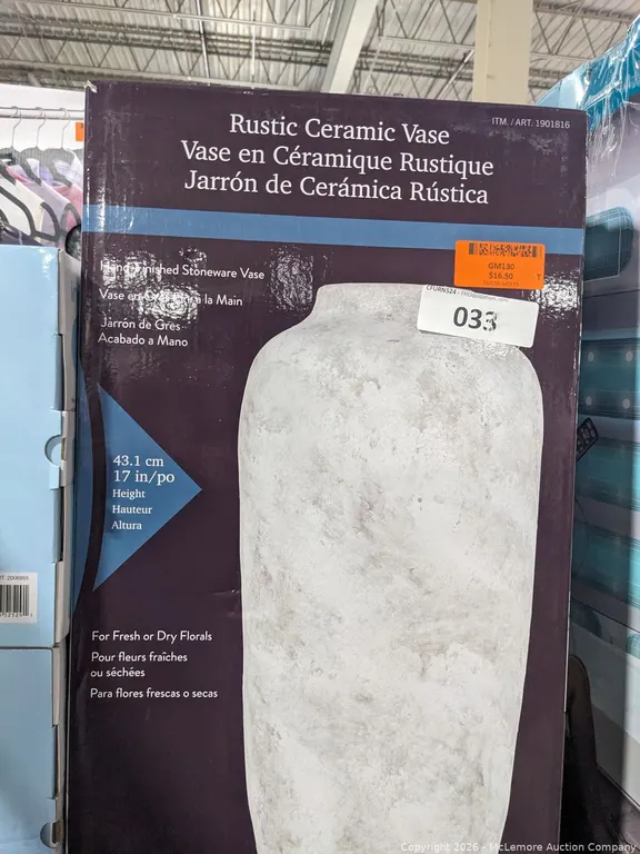 Elements Rustic Ceramic Vase, Estate - MSRP $16.99