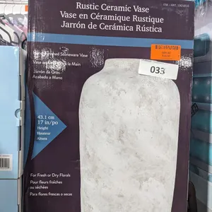 Elements Rustic Ceramic Vase, Estate - MSRP $16.99