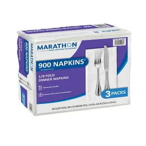 Marathon 1/8 Fold Dinner Napkin, 2-Ply - 900 Total - MSRP $19.99