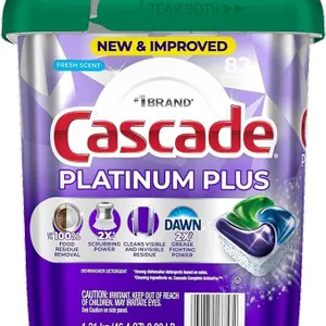 Cascade Platinum Plus Dishwasher Detergent ActionPacs, Fresh - 82 Pacs - MSRP $28.99 - SEE LINK