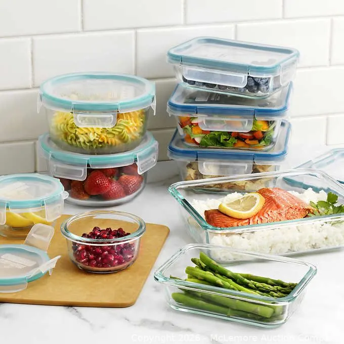 Snapware Pyrex 18-Piece Glass Food Storage, Leak-Proof - 9 Containers - MSRP $35.99 - SEE LINK