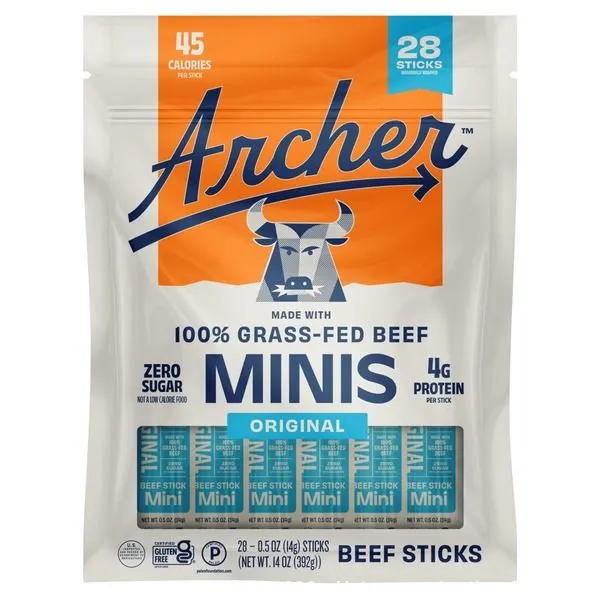Country Archer Original Grass-Fed Beef Stick Minis, 0.5 oz. - 28-Count - MSRP $14.99
