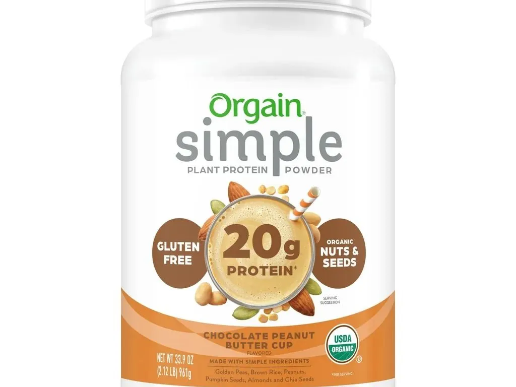 Orgain USDA Organic Simple Plant Protein Powder, Chocolate Peanut Butter Cup, 32.6 oz. - MSRP $29.99