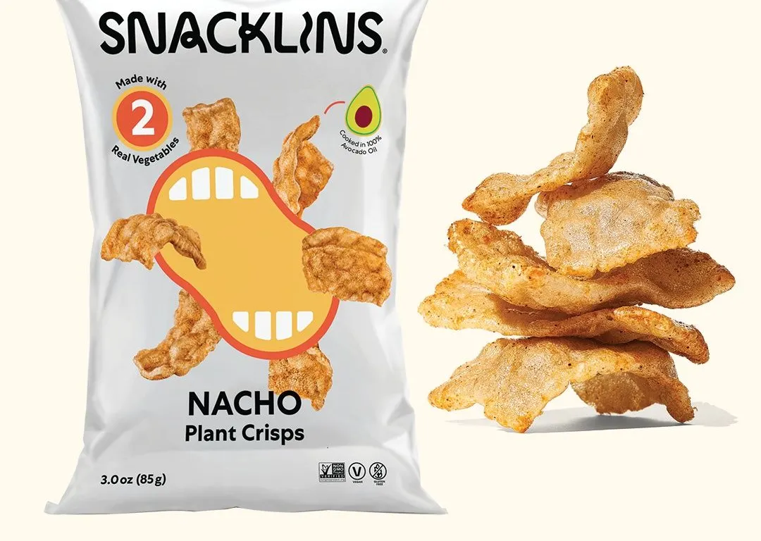 Snacklins Nacho-Flavored Plant Crisps - Vegan, Made from Yuca + 2 Vegetables - MSRP $5.99
