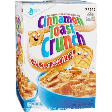 General Mills Cinnamon Toast Crunch Cereal, 49.5 oz. - 2 Bags - MSRP $10.99 - SEE LINK