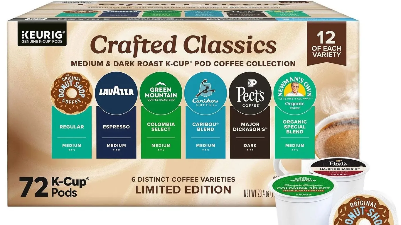 Keurig-Crafted Classics Coffee K-Cup Pods, Variety Pack, 72-count