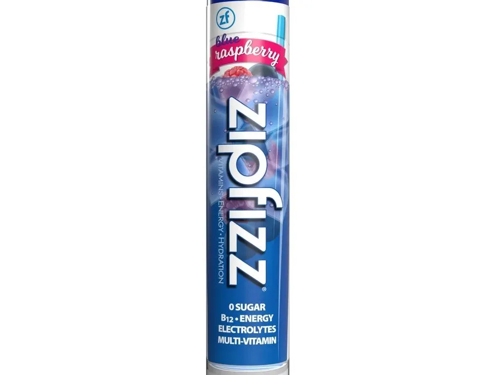 Zipfizz Multi-Vitamin Energy Hydration Drink Mix, Blueberry Raspberry & Orange Cream - 30 Tubes