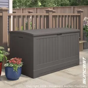 Suncast 200gal Weather-Resistant Plastic Resin Deck Box, Stoney Gray - MSRP $218.99 - SEE LINK