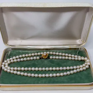 29-Inch Cultured Pearl Necklace With 14K Gold Leaf Clasp