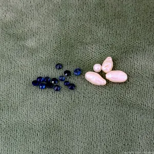Loose Blue Faceted Stones and Pearl-Like Pieces