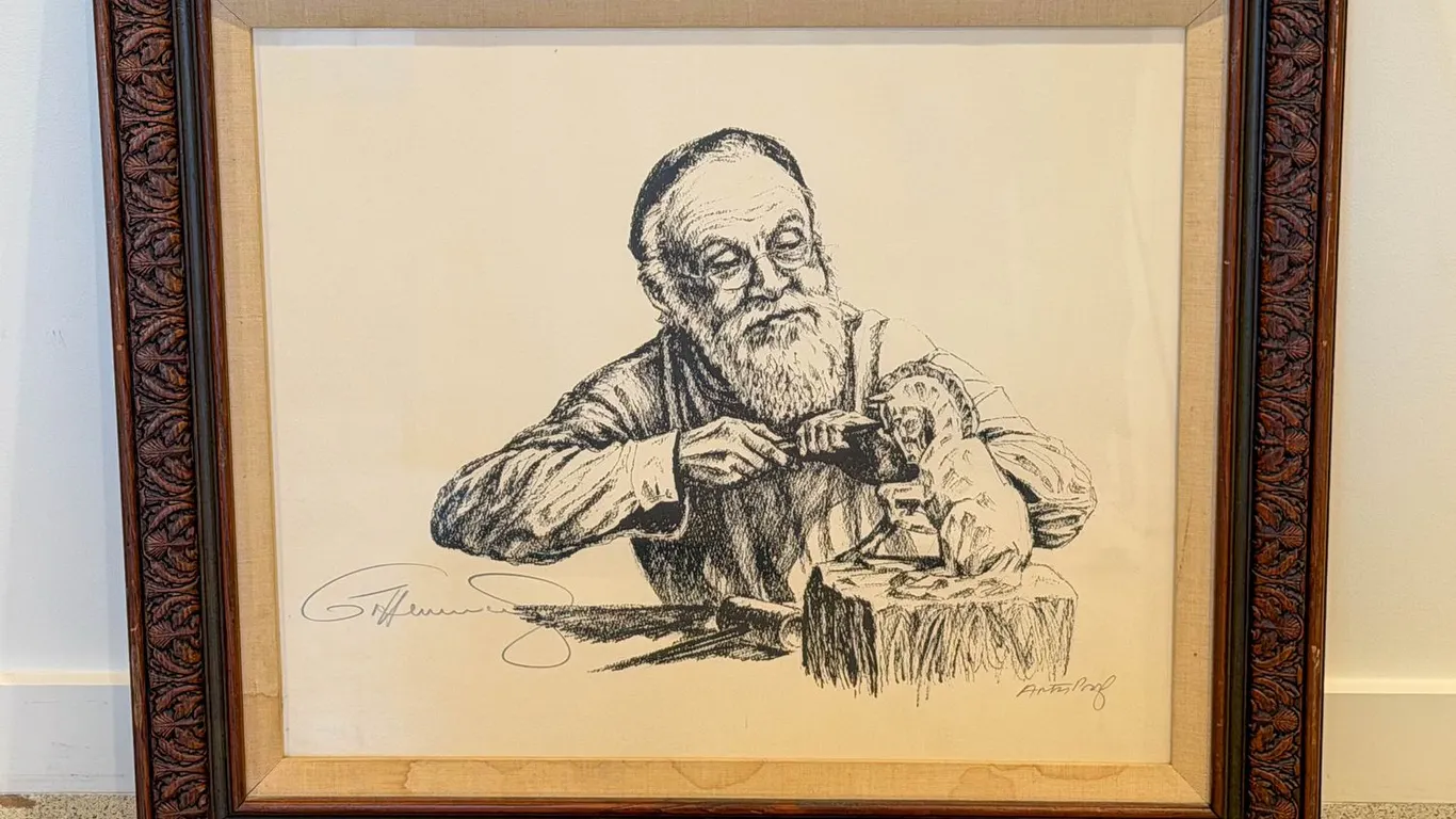 Signed Artist's Proof Print of a Woodcarver