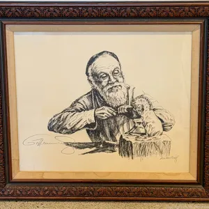 Signed Artist's Proof Print of a Woodcarver