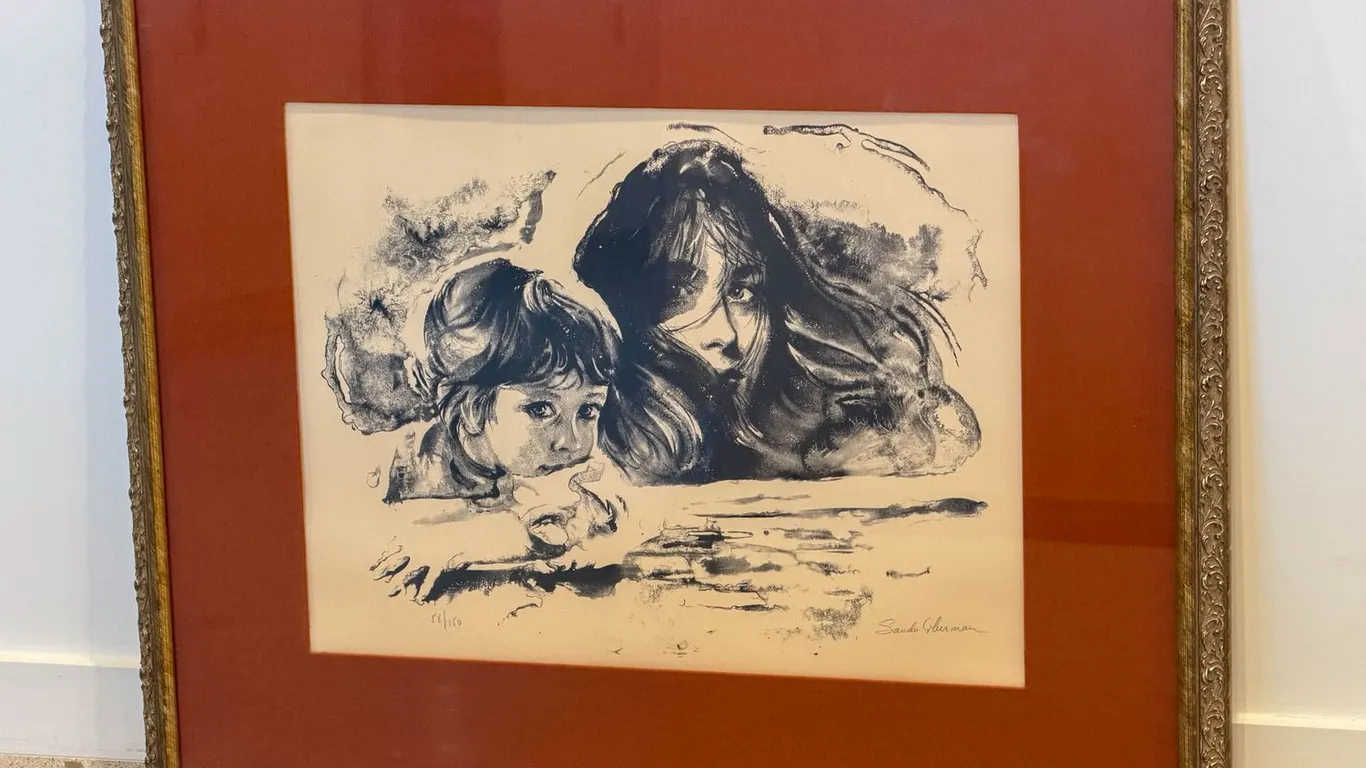 Sandu Liberman Signed Print of Two Children
