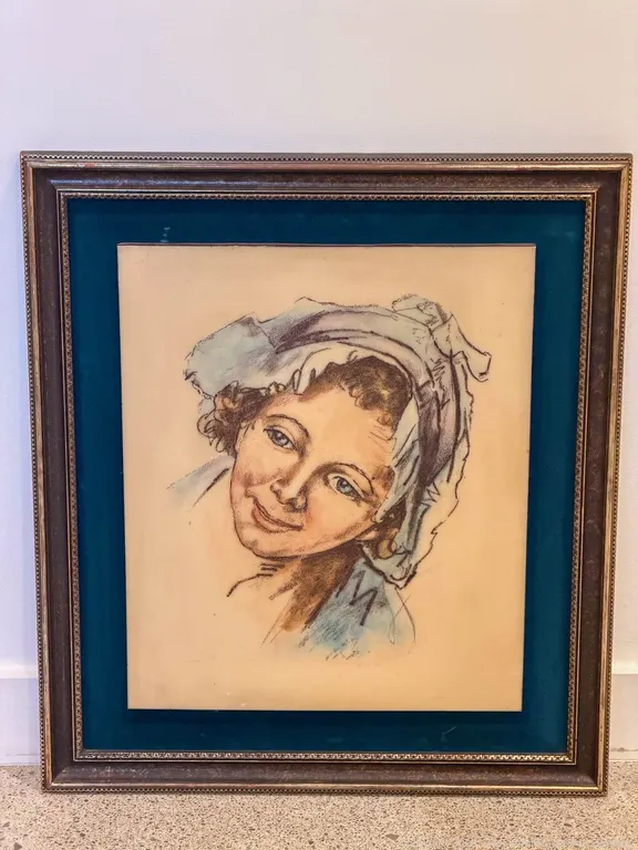 Artini Engraving Portrait of a Woman in a Bonnet